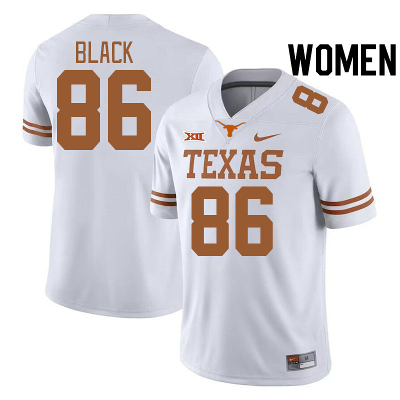 Women #86 Dorian Black Texas Longhorns College Football Jerseys Stitched-White